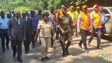 Flavien Nzengui Nzoundou lors de sa descente sur les lieux de l’incident