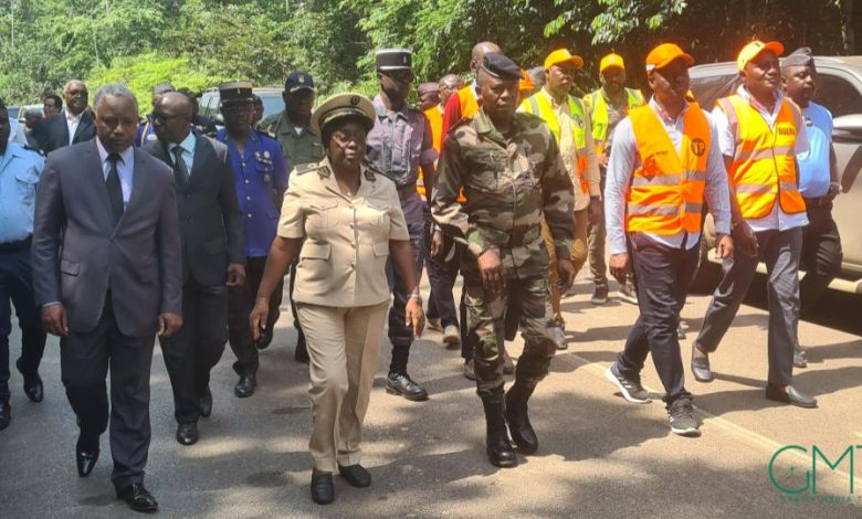 Flavien Nzengui Nzoundou lors de sa descente sur les lieux de l’incident